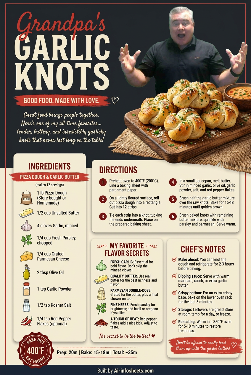 A white plate piled high with golden-brown, glistening homemade garlic knots, garnished with fresh parsley.