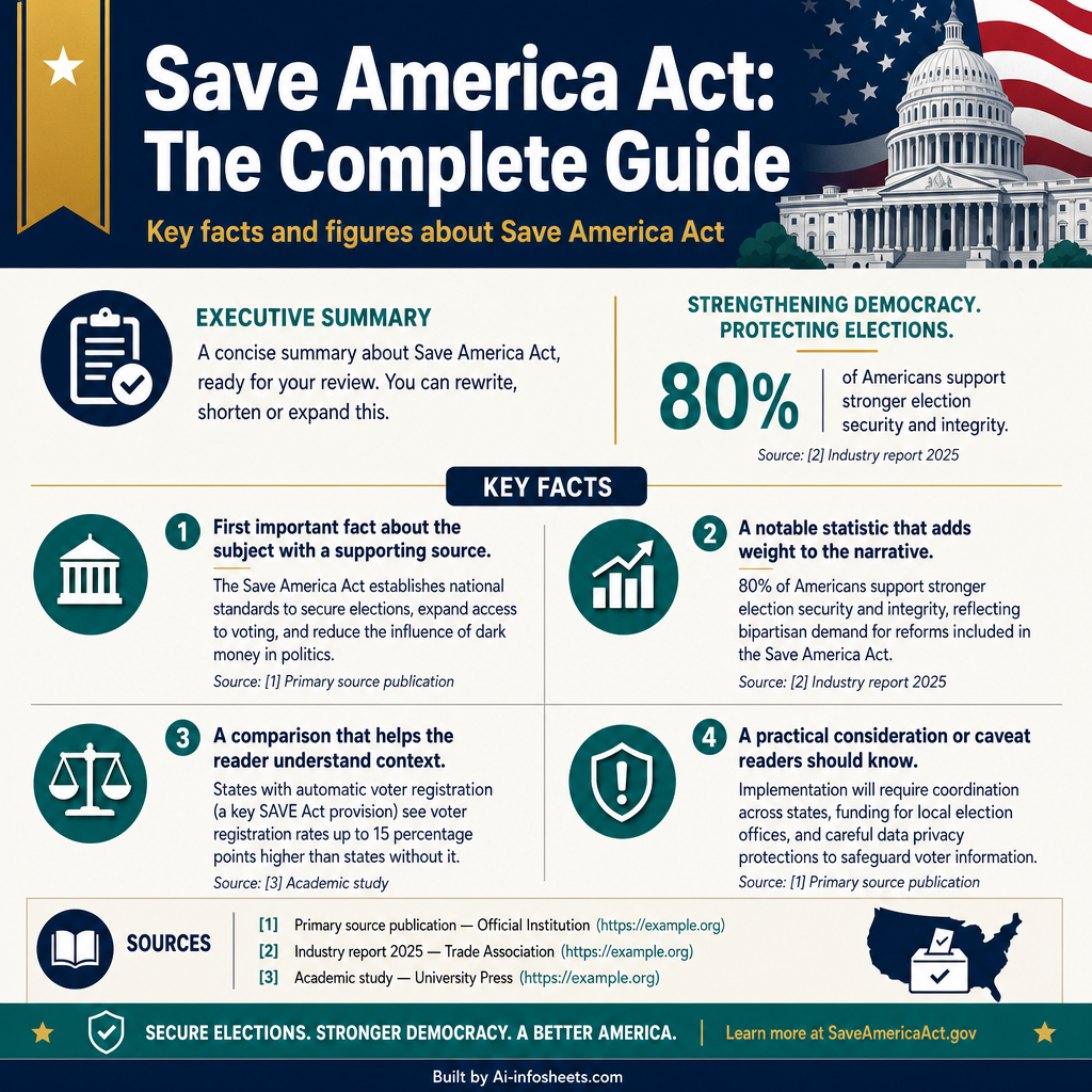 Infographic detailing key provisions of the SAVE Act, including mental health support, employment assistance, and housing aid for American veterans.