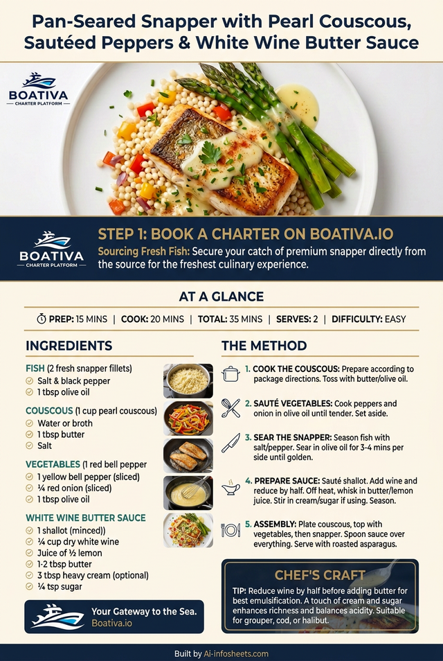 Pan-Seared Snapper with Pearl Couscous: A Gourmet Seafood Experience