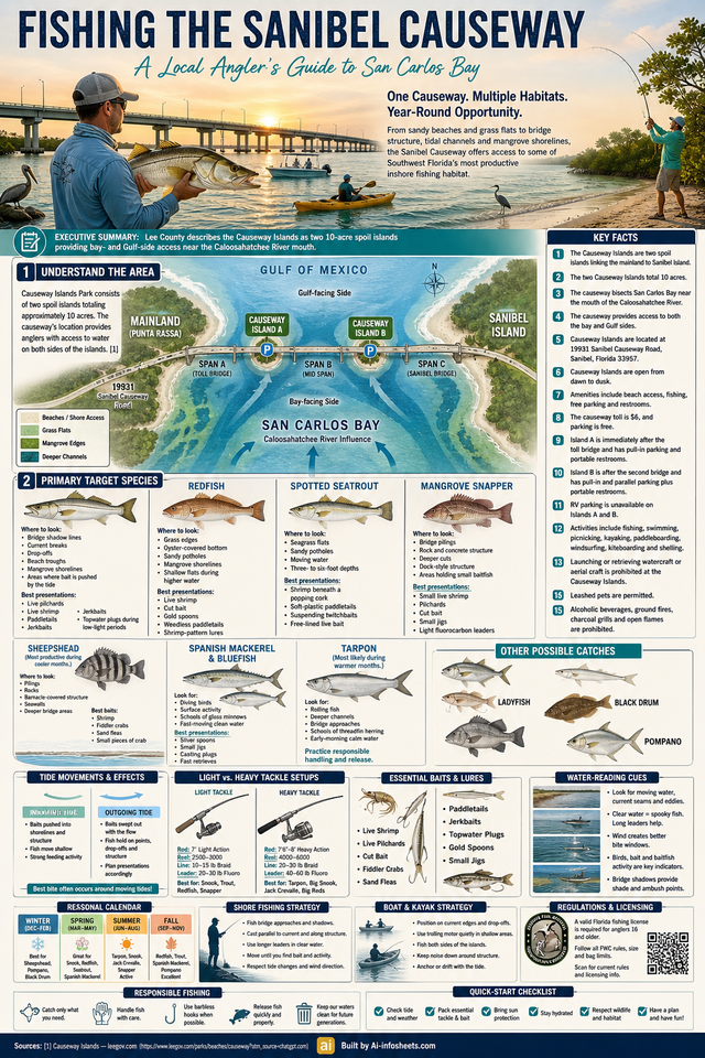 Sanibel Causeway Fishing Guide: Top Species, Tactics, and Regulations for Southwest Florida